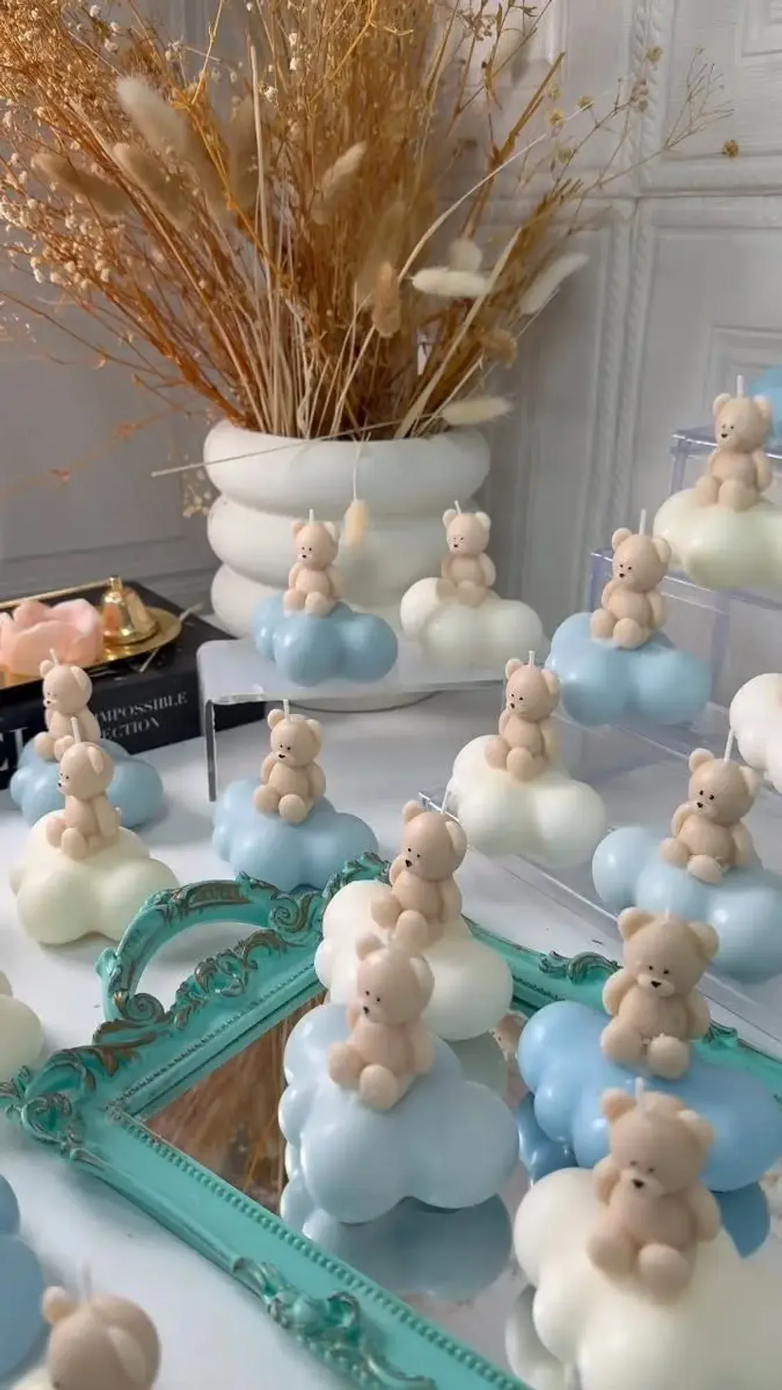 Muchas Margaritas rosadas de cera